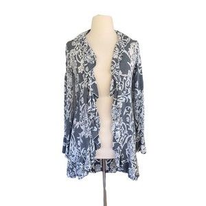 ATTITUDES by Renee - Gray and White Cardigan - Size M (10-12) - NWOT